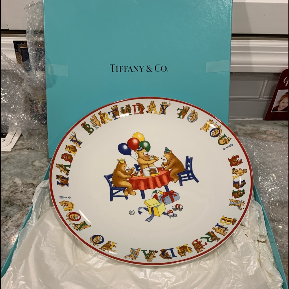 Tiffany and Co Birthday Bear Platter Rare